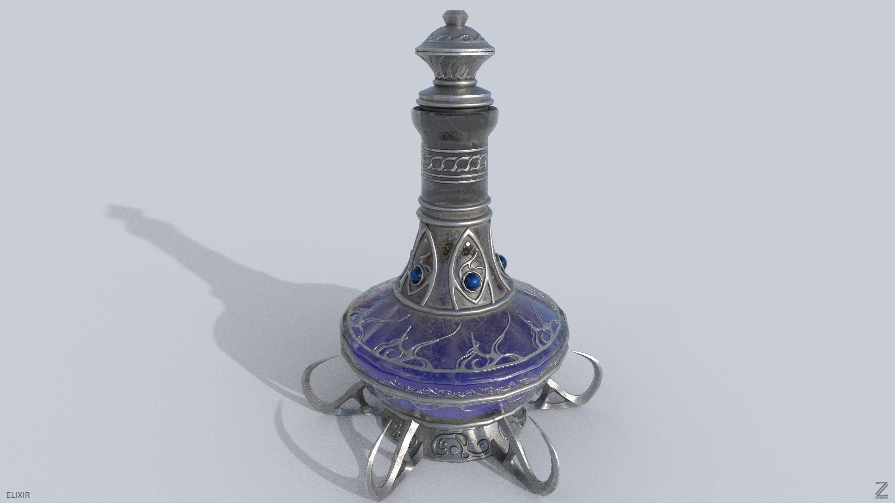 Elixir Low-poly 3D model_6