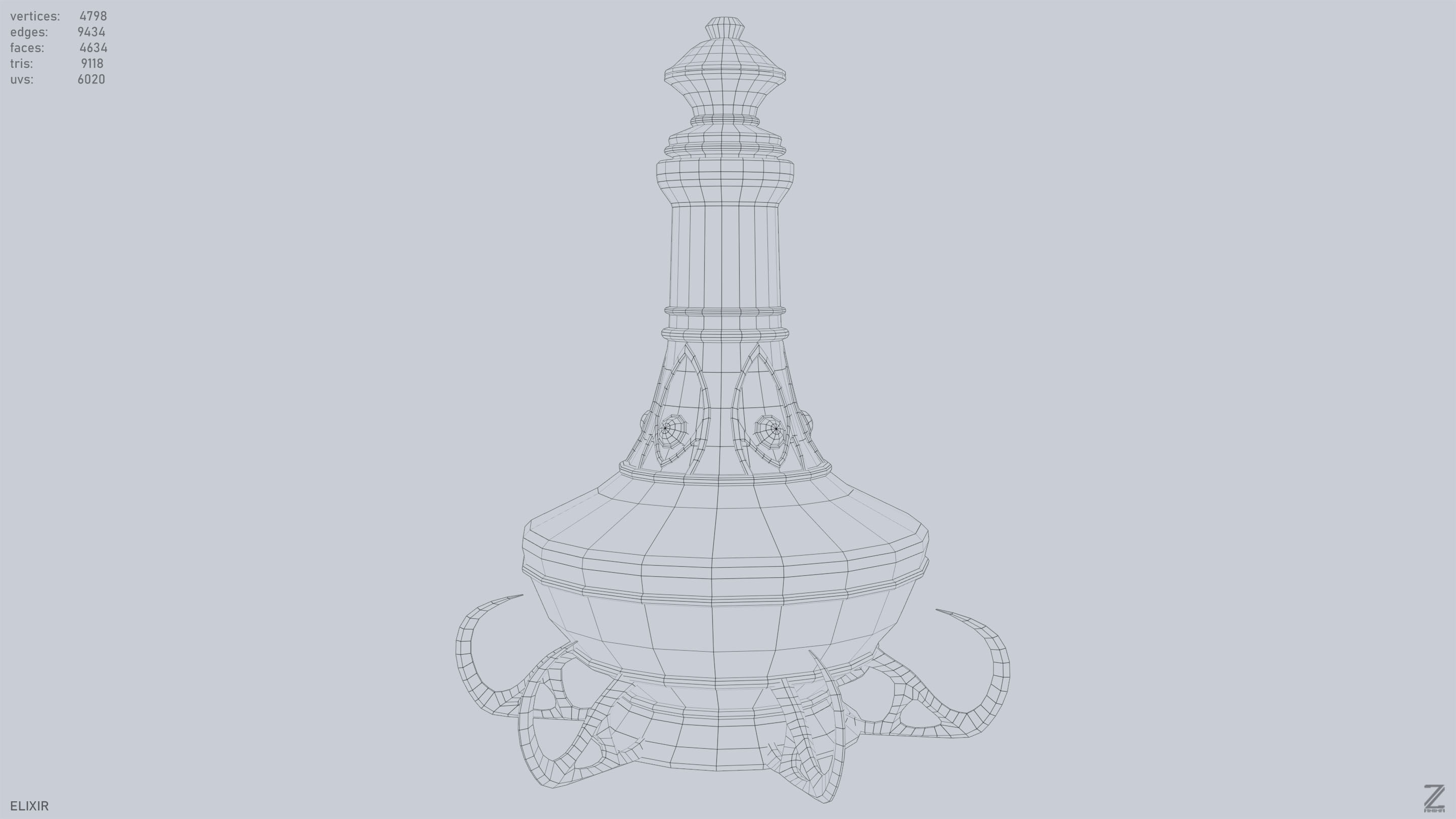 Elixir Low-poly 3D model_11