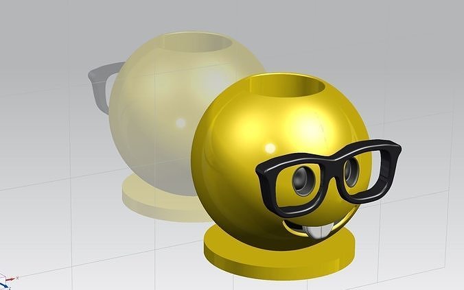 IMMOJI WITH GLASSES PENCIL CASE 3D print model