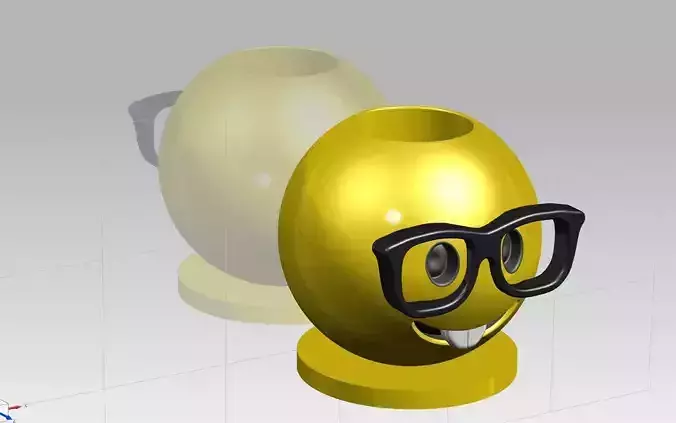IMMOJI WITH GLASSES PENCIL CASE 3D print model