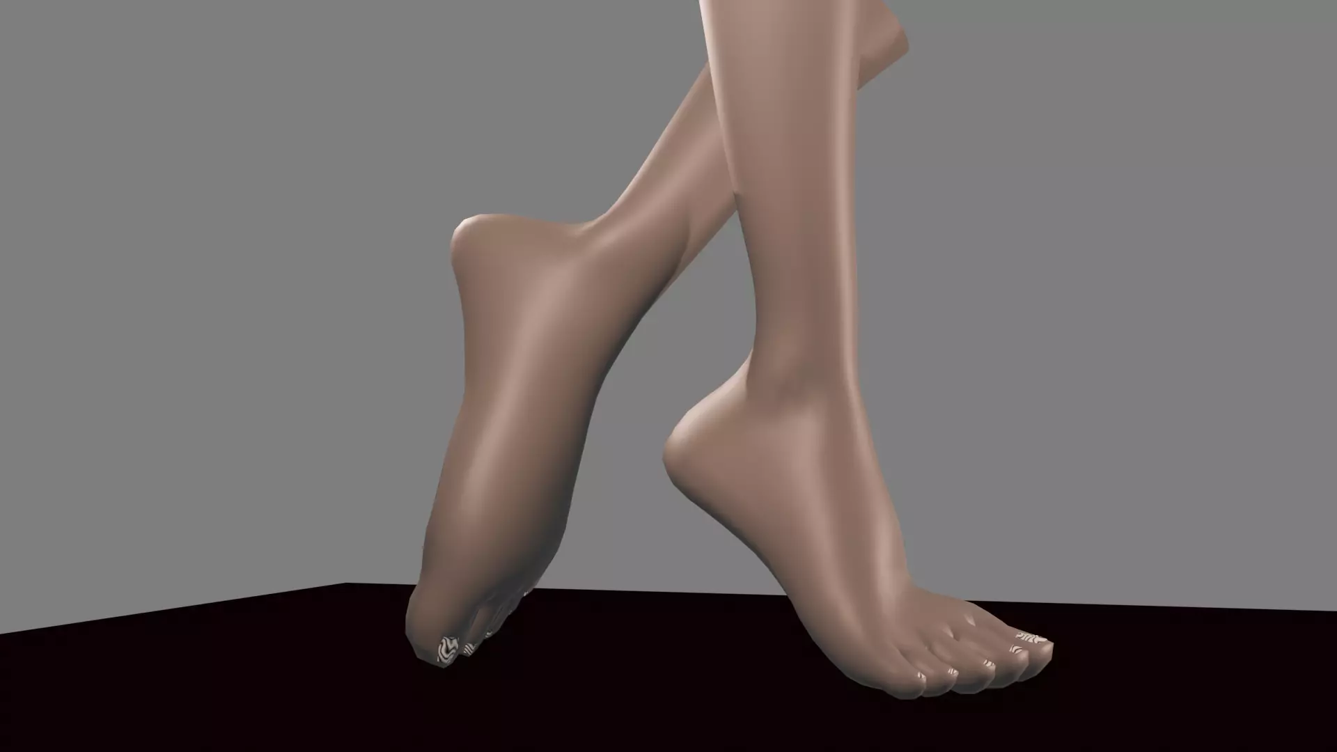 Stylized Rigged human feet Low-poly 3D model