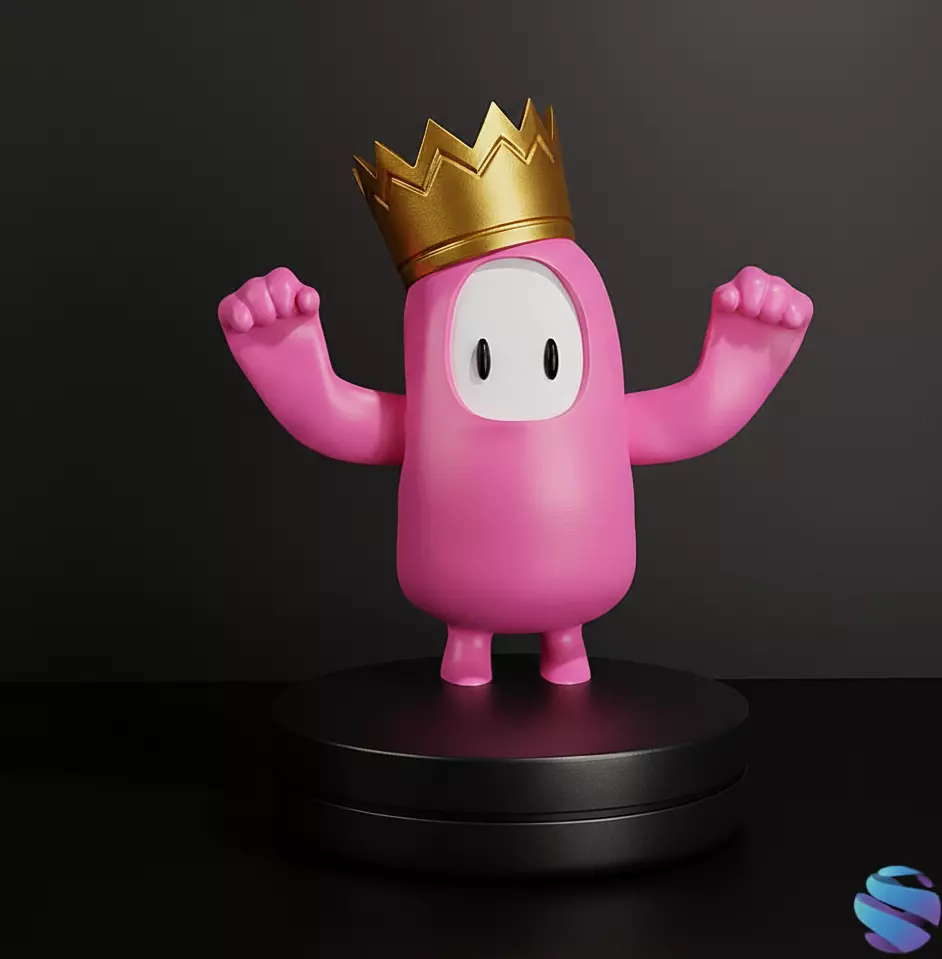 Fall Guys - Victory Pose with Crown Pre-Supported STL Files Free 3D print model