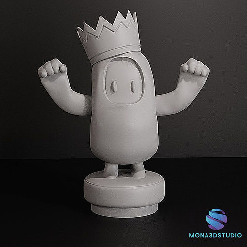 Fall Guys - Victory Pose with Crown Pre-Supported STL Files Free 3D print model