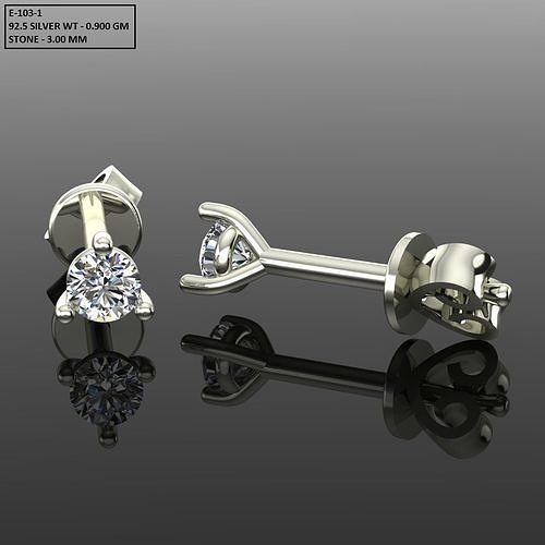 Women Diamond Earrings 3D print model