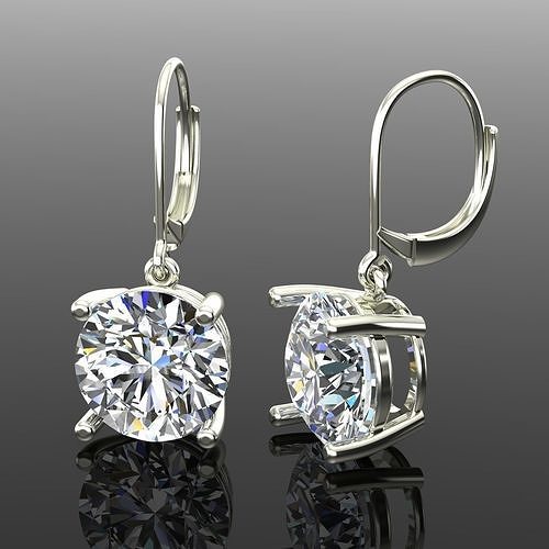 Women Diamond Earrings 3D print model