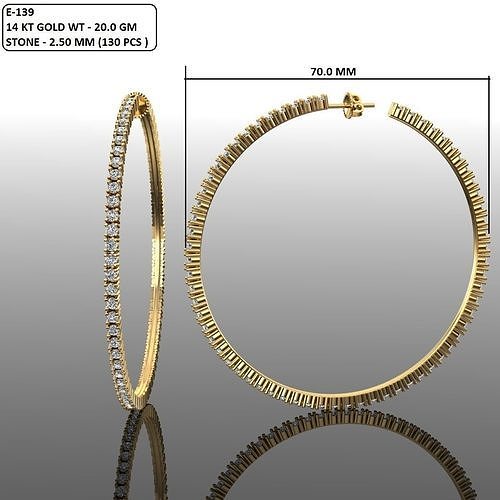 Women Diamond Earrings 3D print model