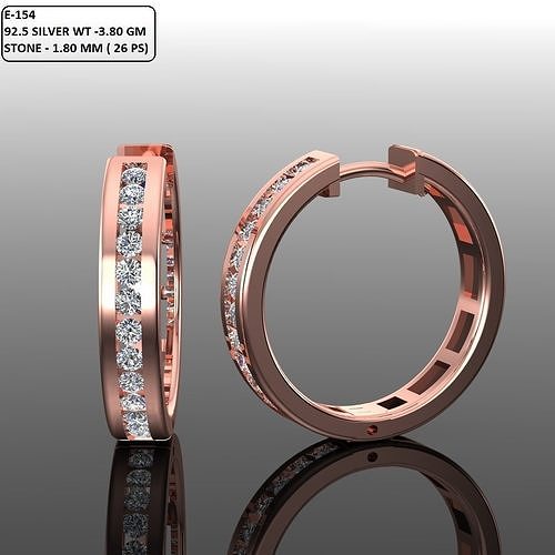 Women Diamond Earrings 3D print model
