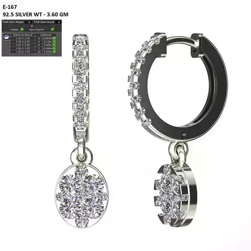 Women Diamond Earrings 3D print model