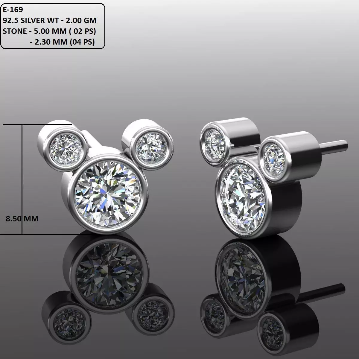 Women Diamond Earrings 3D print model