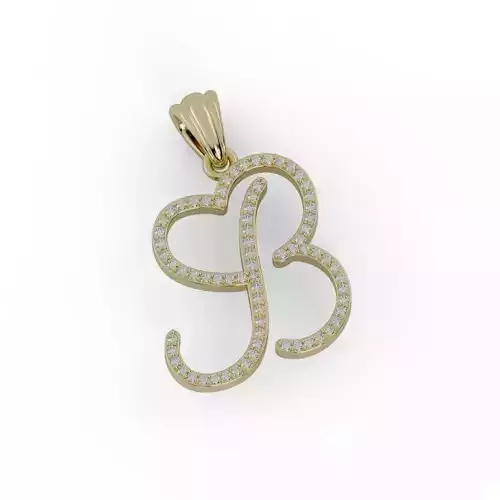Letter B Pendant Necklace  