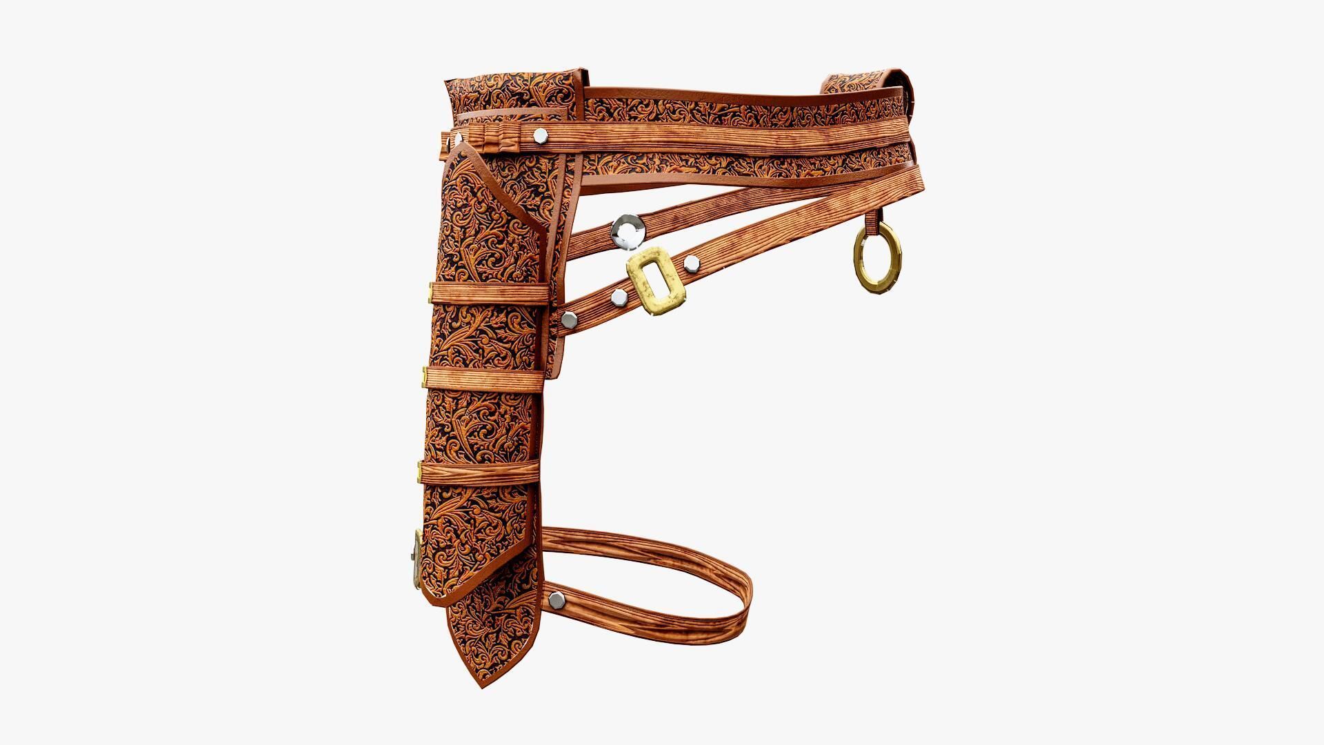 Western Belt Low-poly 3D model_2