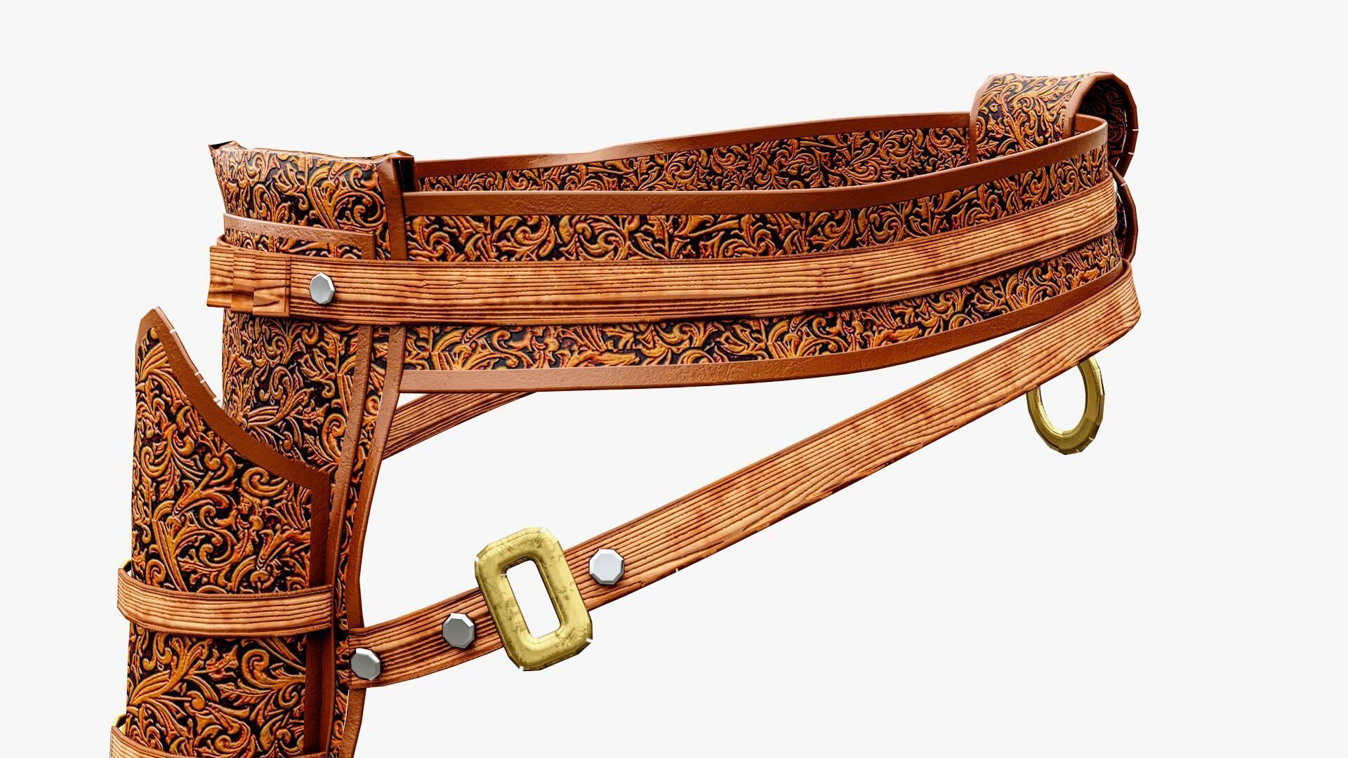 Western Belt Low-poly 3D model_11