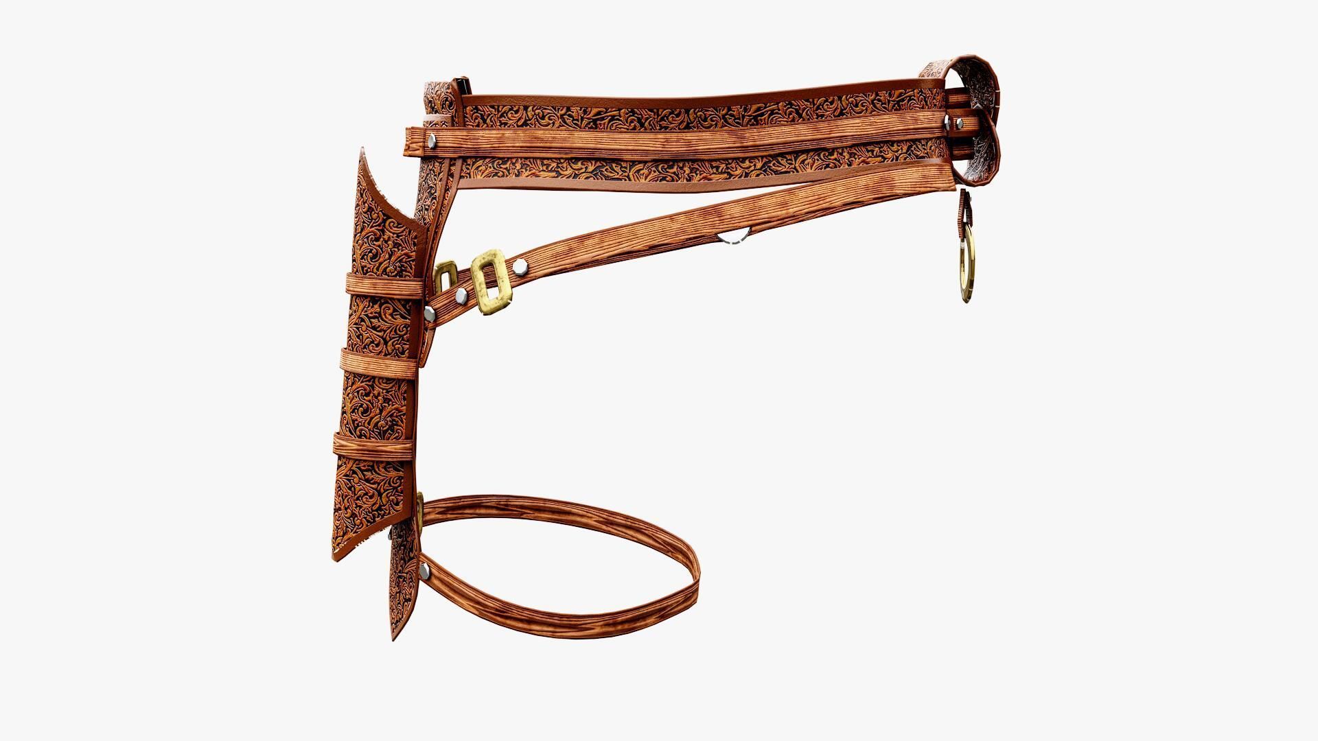 Western Belt Low-poly 3D model_7