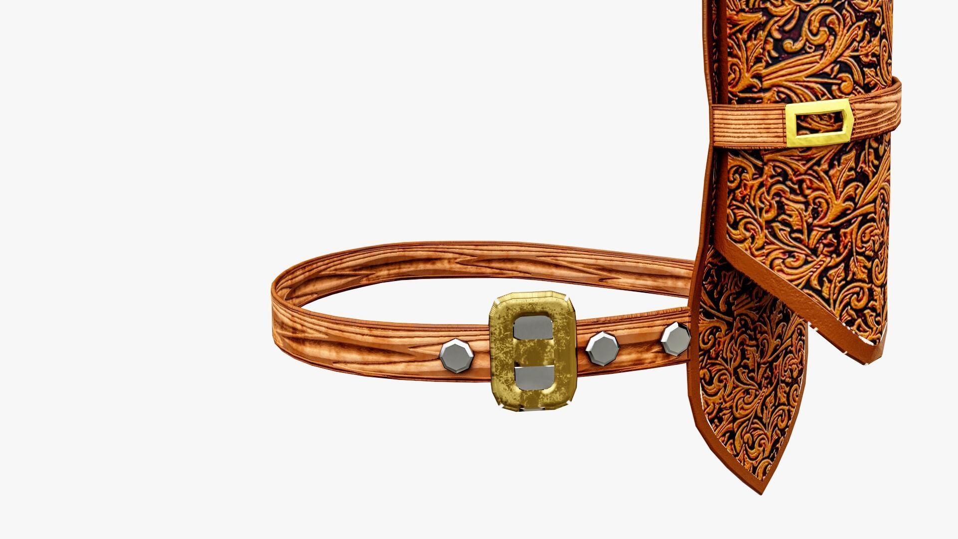 Western Belt Low-poly 3D model_12