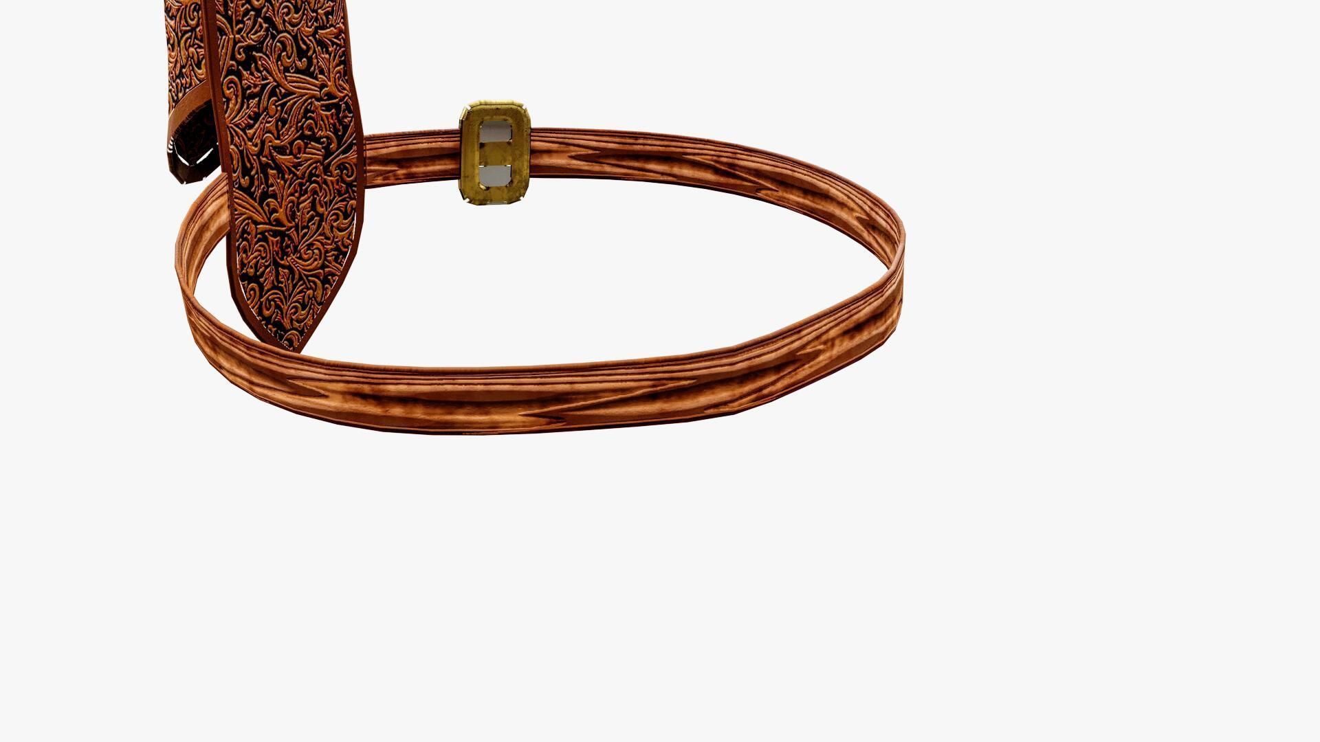 Western Belt Low-poly 3D model_14