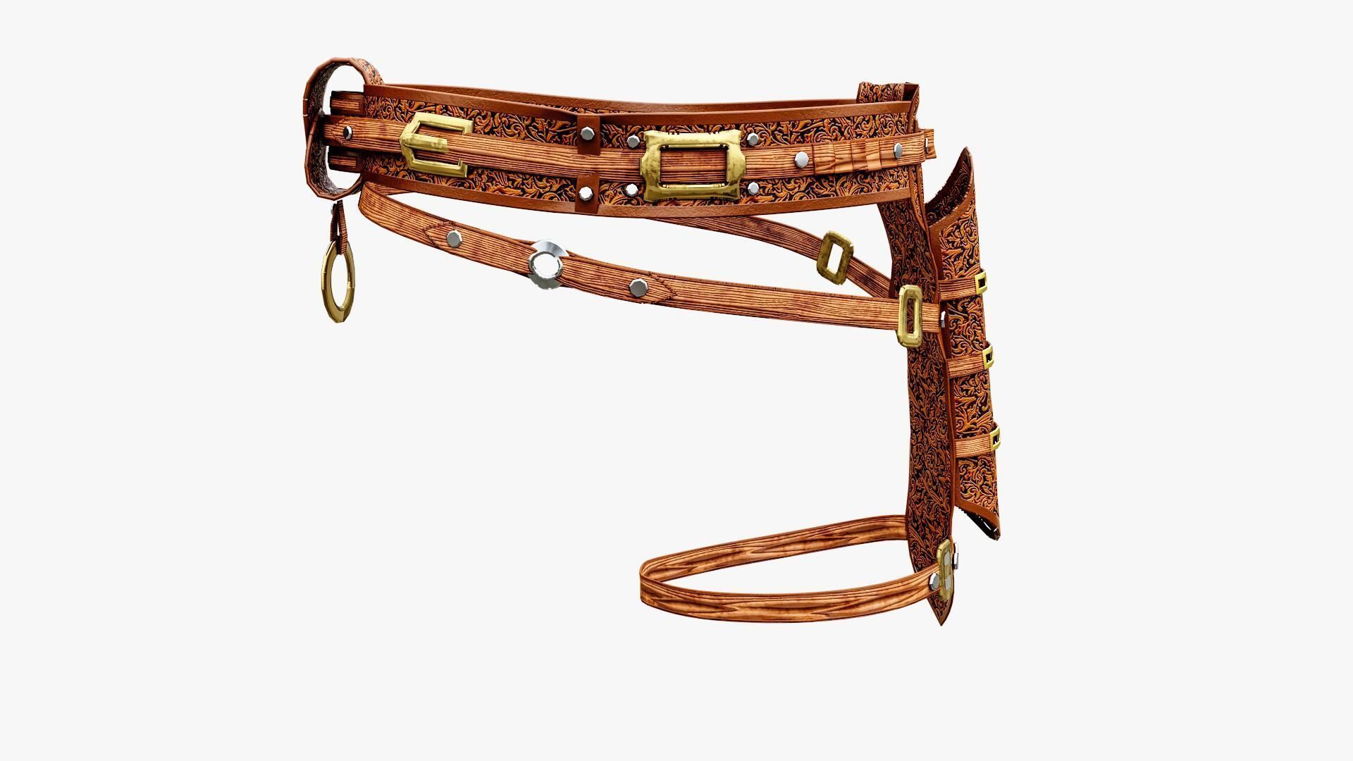 Western Belt Low-poly 3D model_6