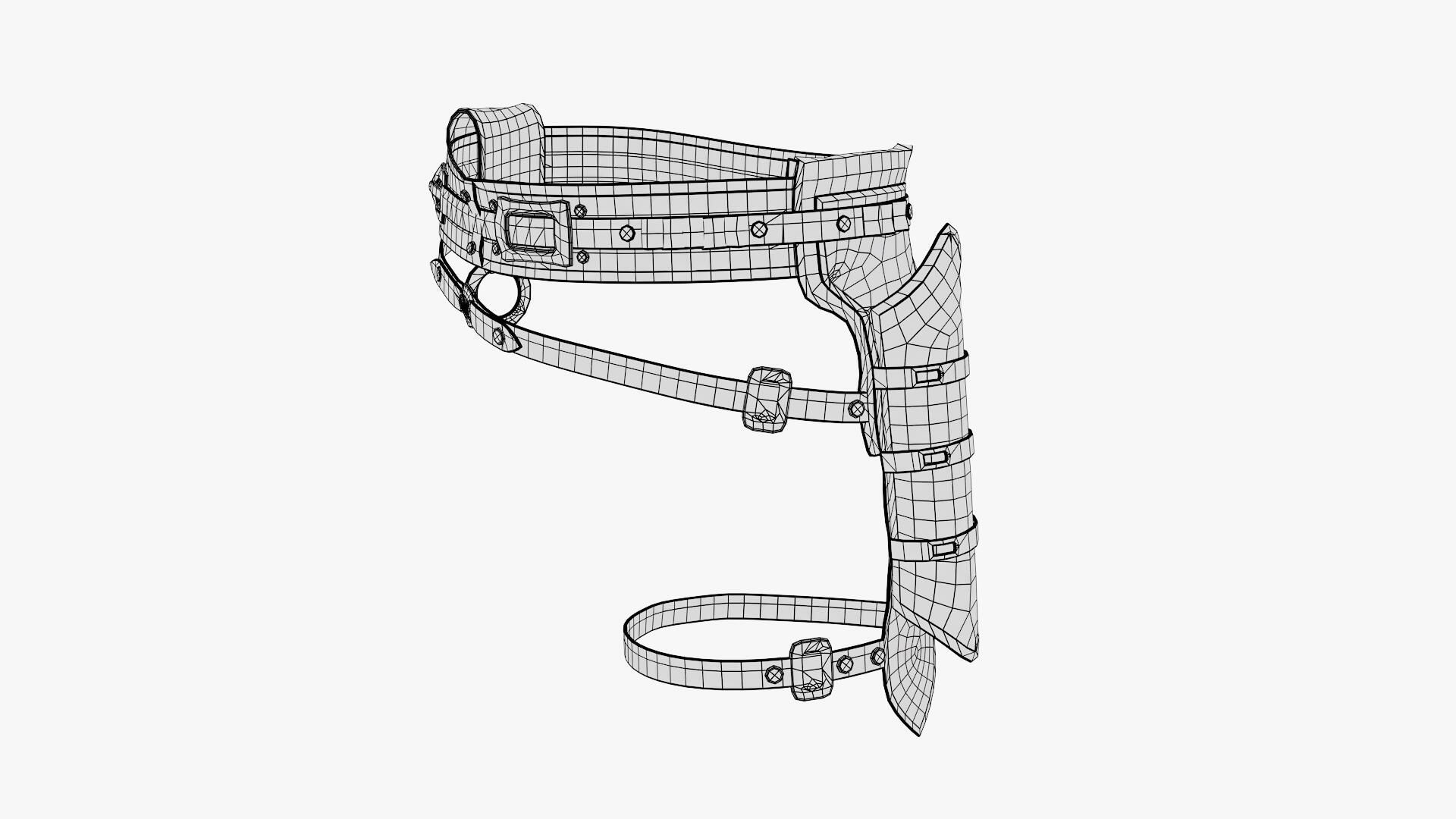 Western Belt Low-poly 3D model_16