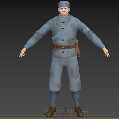 the Eighth Route Army Low-poly 3D model