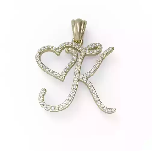 Letter K Pendant Necklace