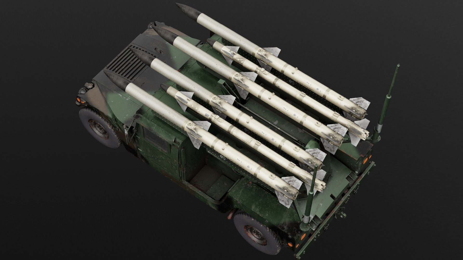 Humvee-Based Air Defense System Low-poly 3D model_12