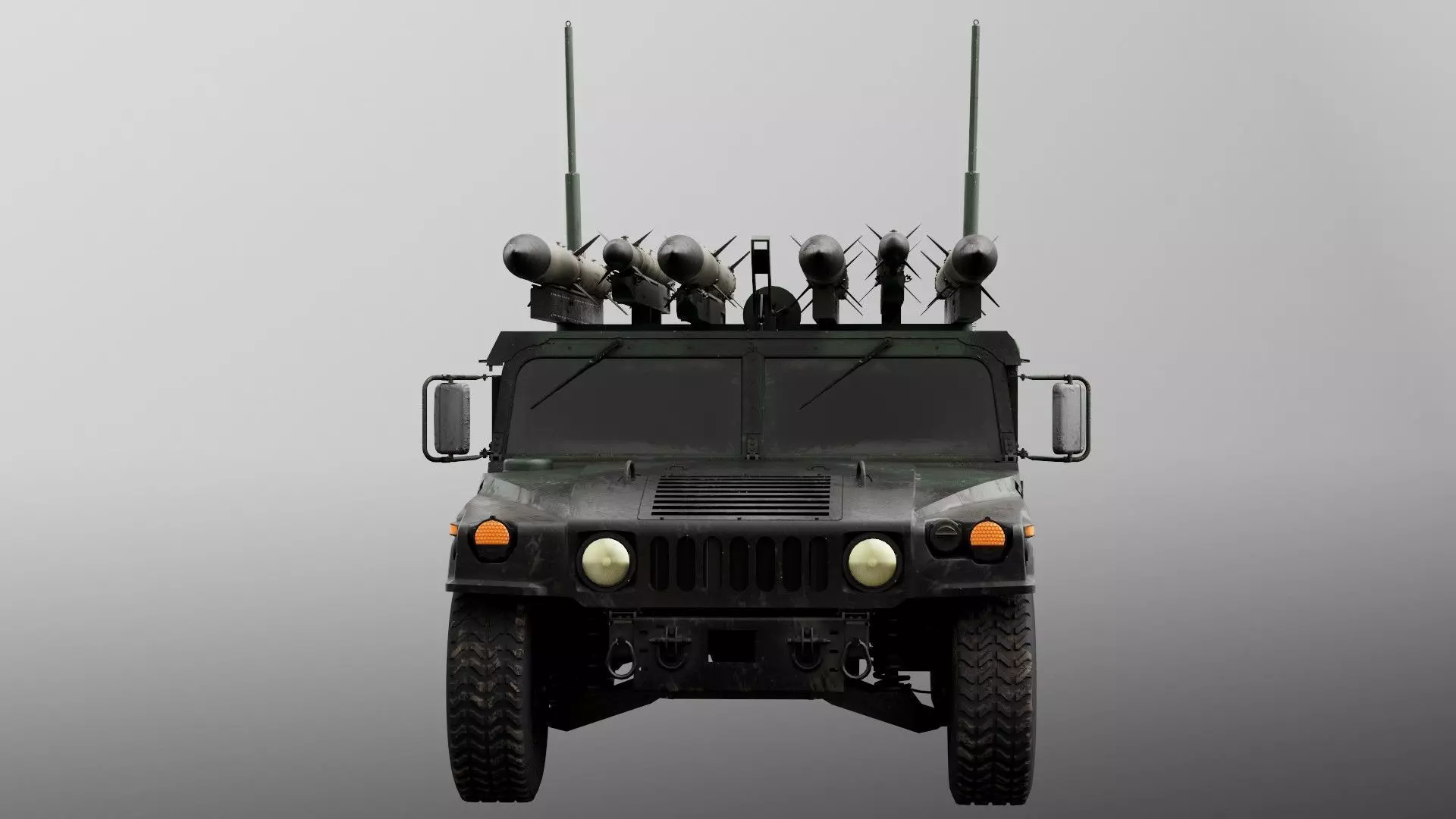 Humvee-Based Air Defense System Low-poly 3D model_0