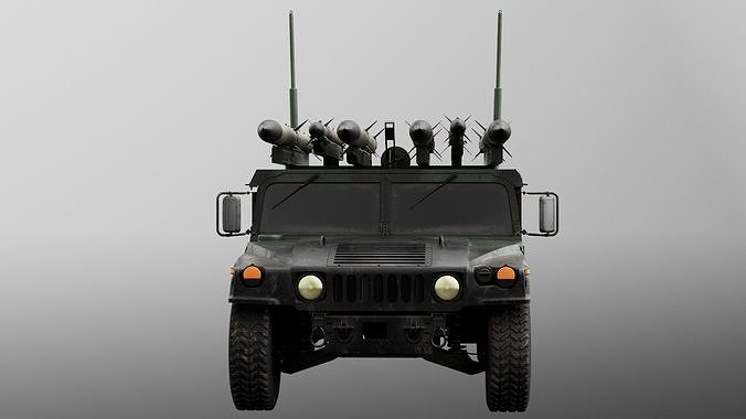 Humvee-Based Air Defense System Low-poly 3D model