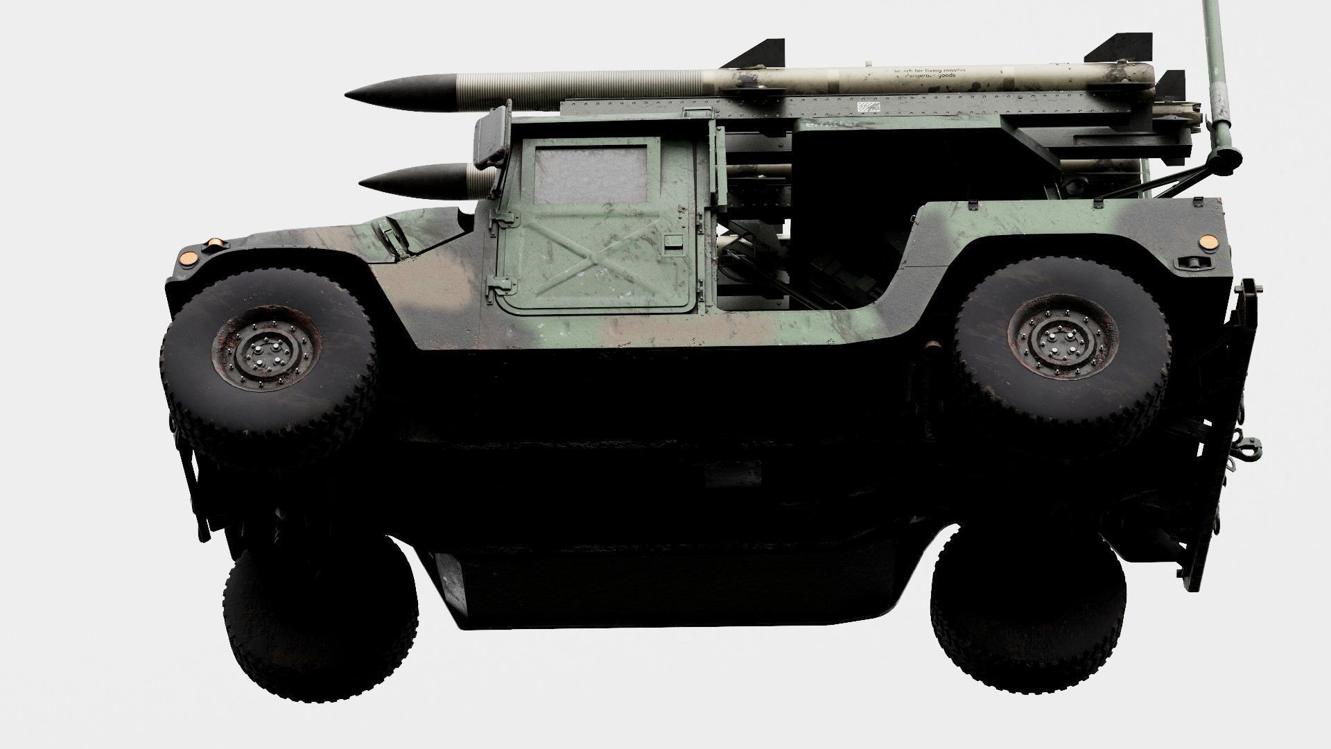 Humvee-Based Air Defense System Low-poly 3D model_11