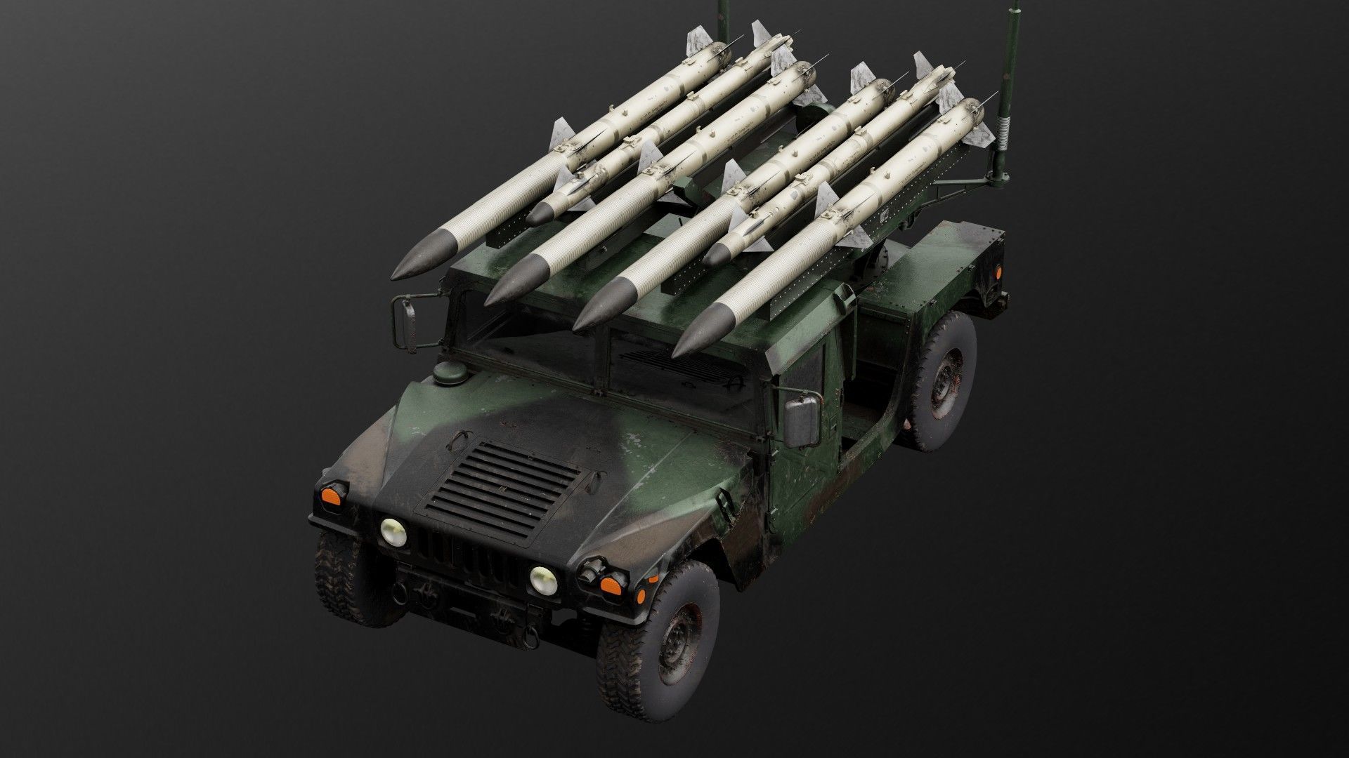 Humvee-Based Air Defense System Low-poly 3D model_10