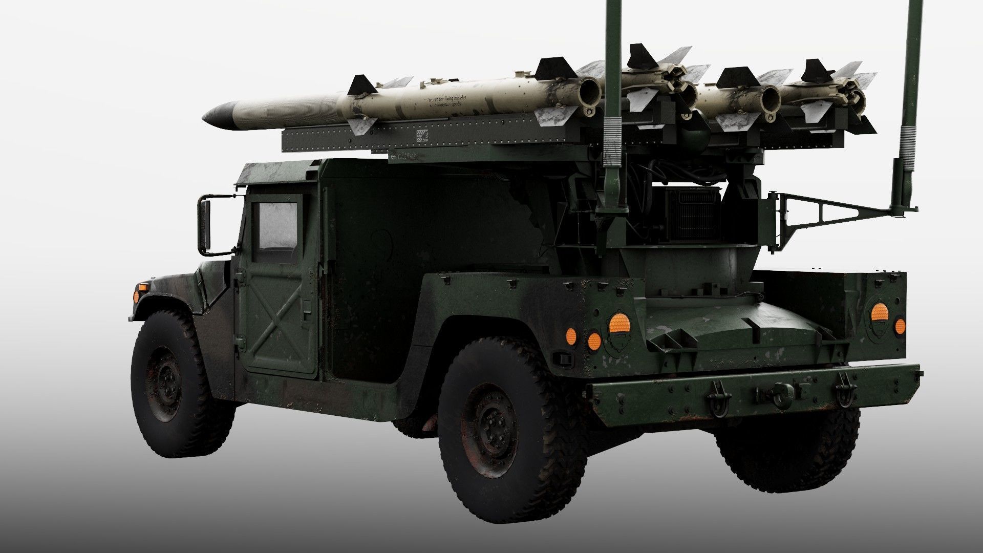 Humvee-Based Air Defense System Low-poly 3D model_5