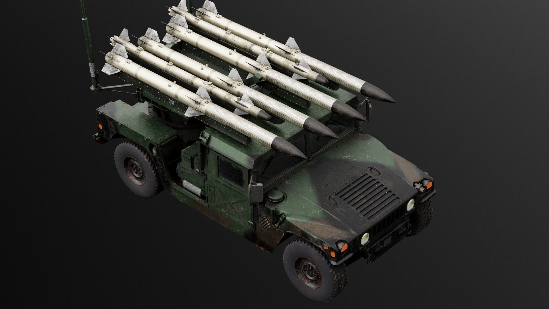 Humvee-Based Air Defense System Low-poly 3D model_9