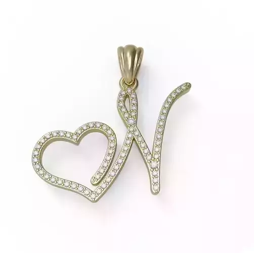 Letter N Pendant Necklace