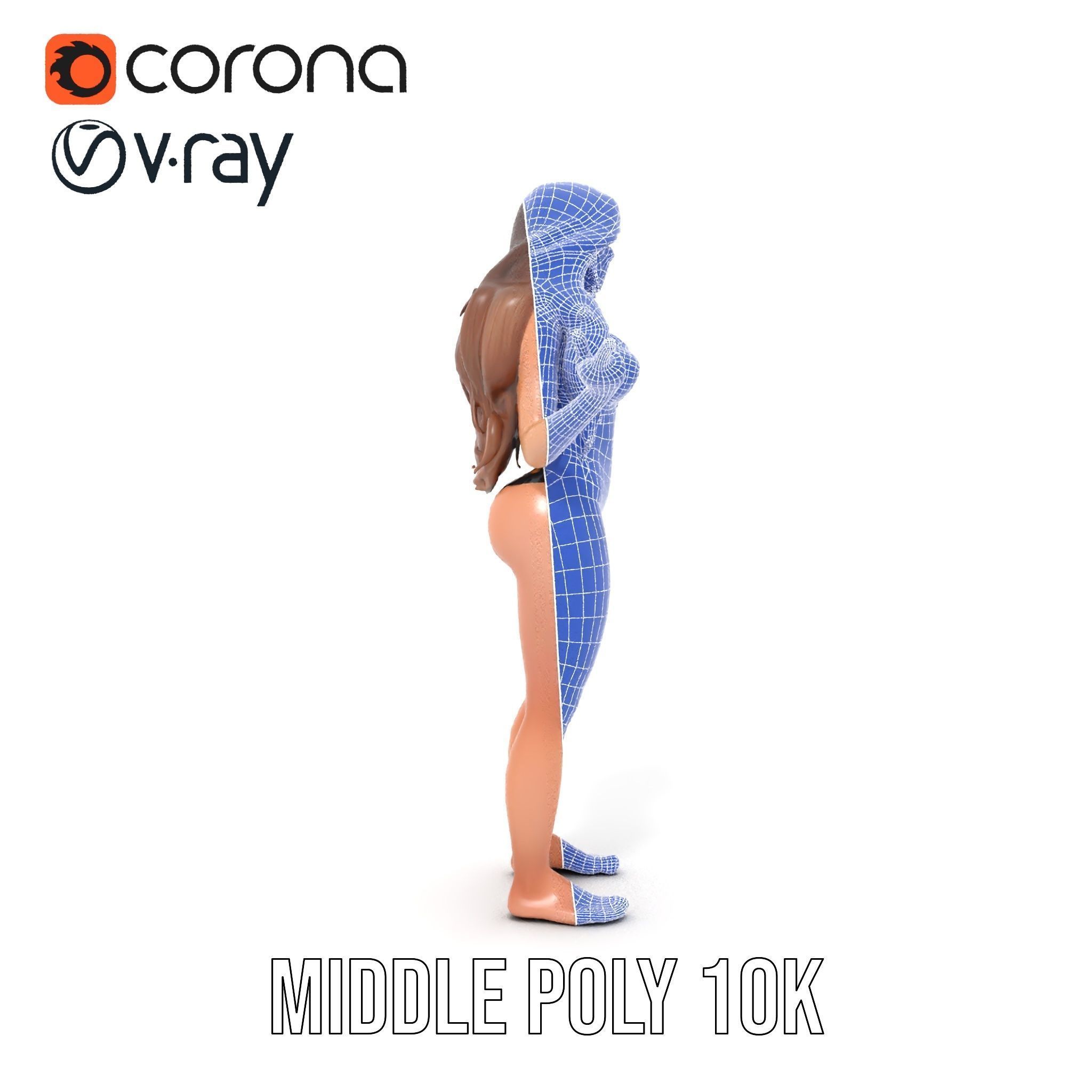 Sophia Beachwear Model Rigged and Animated Low-poly 3D model_21