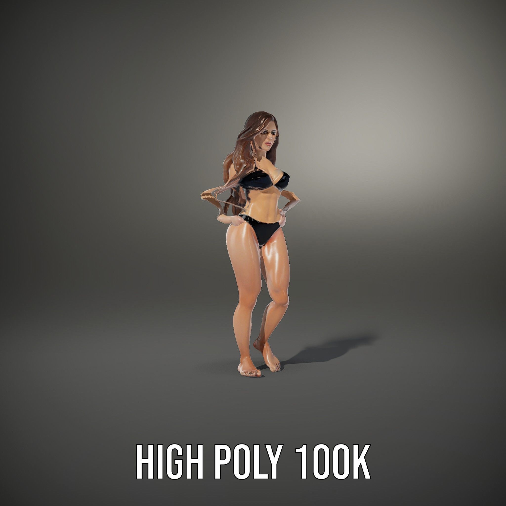 Sophia Beachwear Model Rigged and Animated Low-poly 3D model_17