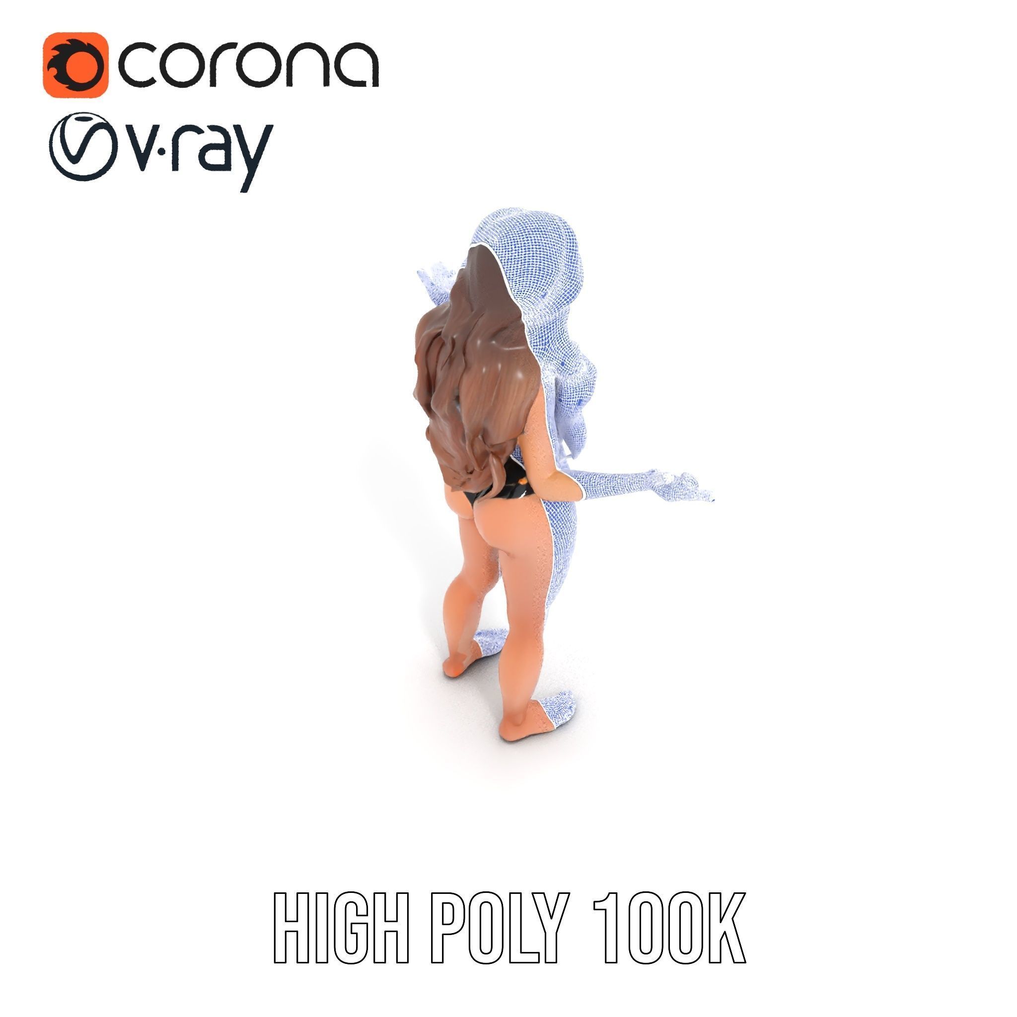 Sophia Beachwear Model Rigged and Animated Low-poly 3D model_34