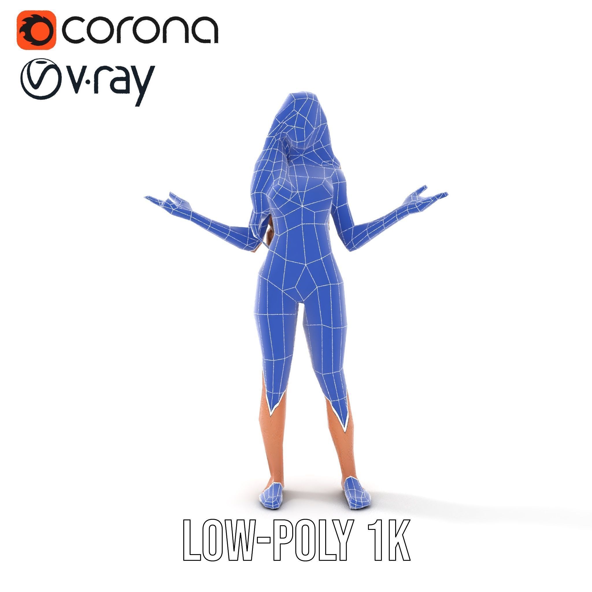 Sophia Beachwear Model Rigged and Animated Low-poly 3D model_25