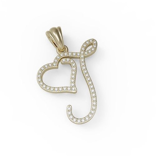 Letter T Pendant Necklace 3D print model
