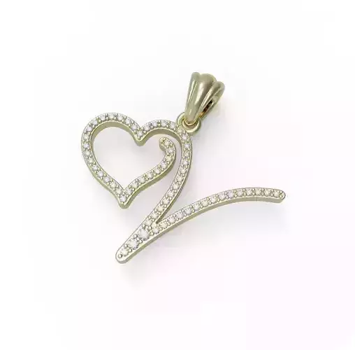 Letter V Pendant Necklace