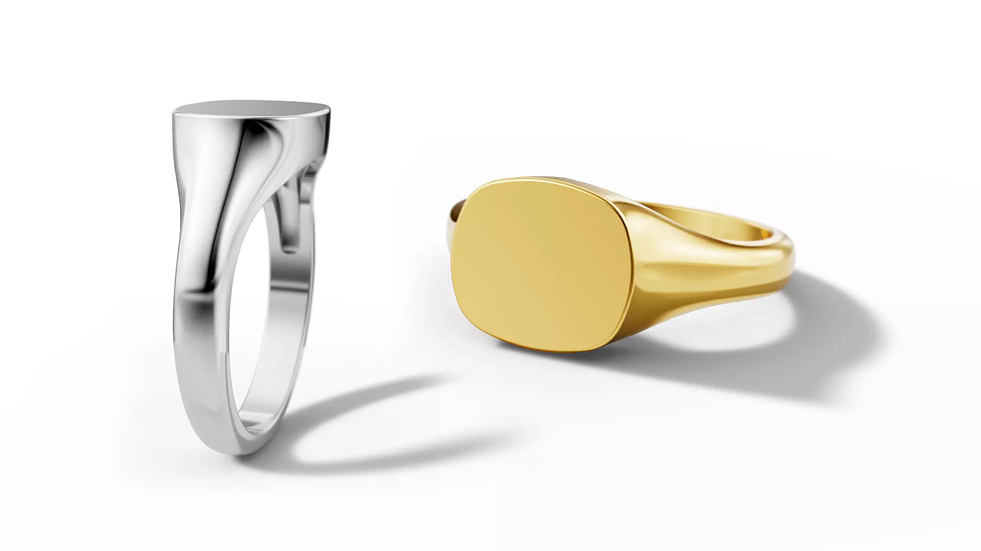 Pinky Signet Ring Cushion Engravable Ring 3D print model