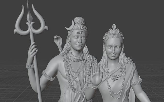 Lord Shiva and Goddess Parvati 3D print model