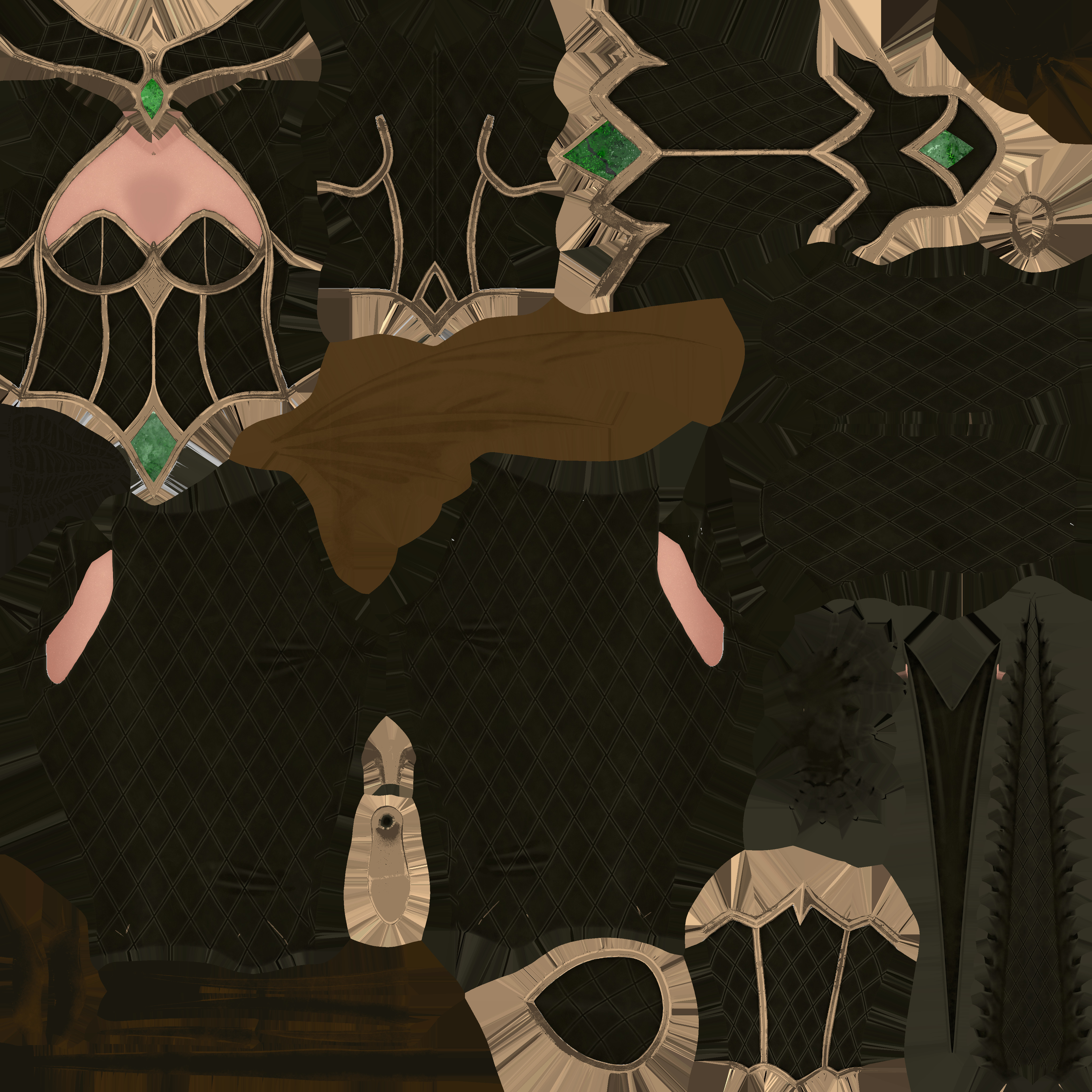 Dark Demoness Fantasy Female 3D Character HighLow Poly Low-poly 3D model_15