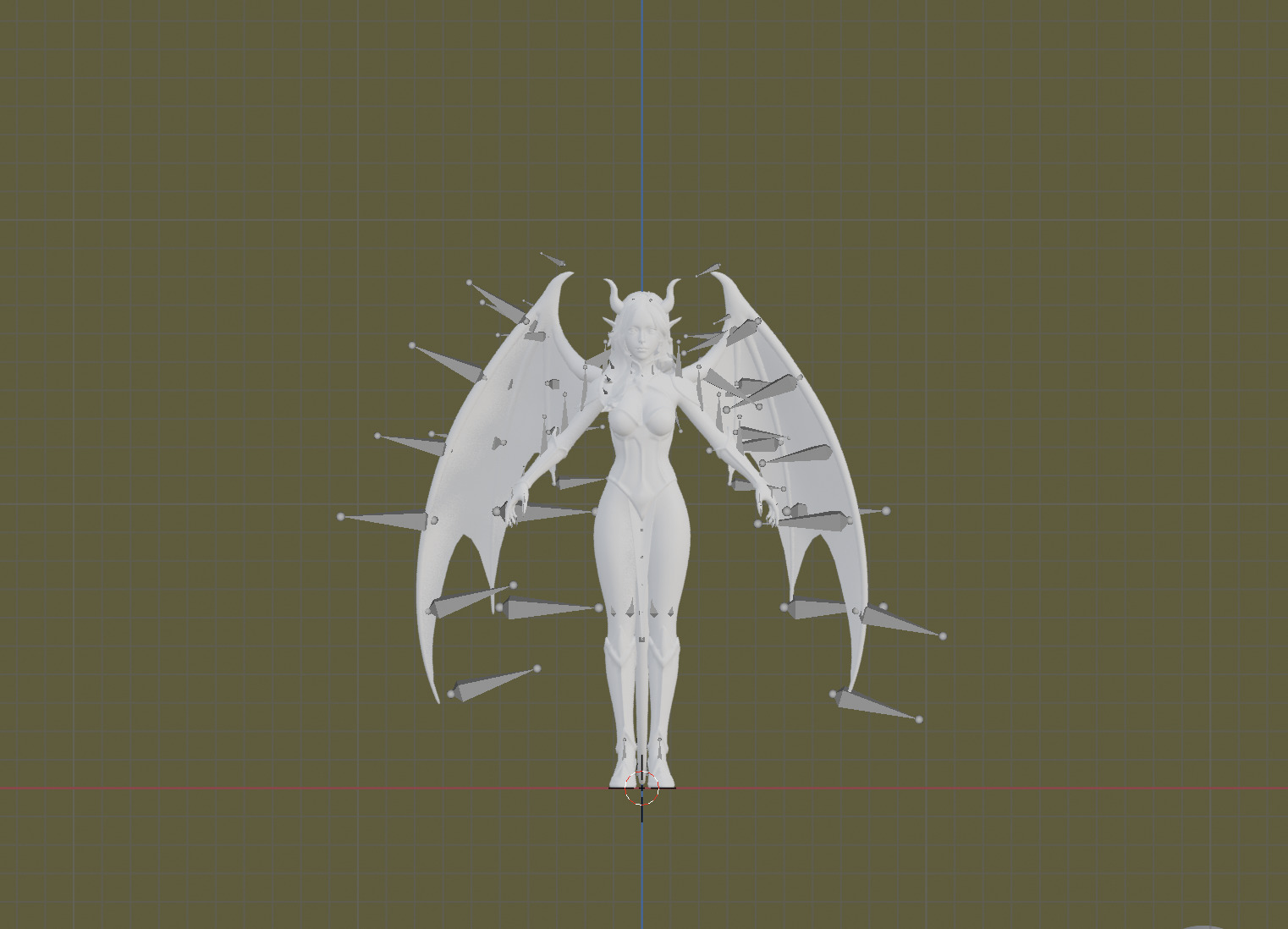 Dark Demoness Fantasy Female 3D Character HighLow Poly Low-poly 3D model_3