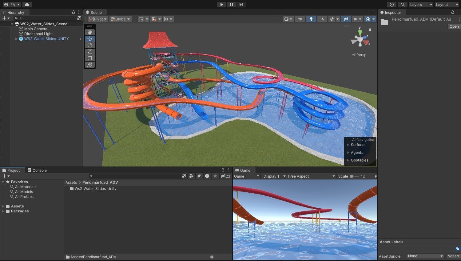 Water Slides 2 Low-poly 3D model_9