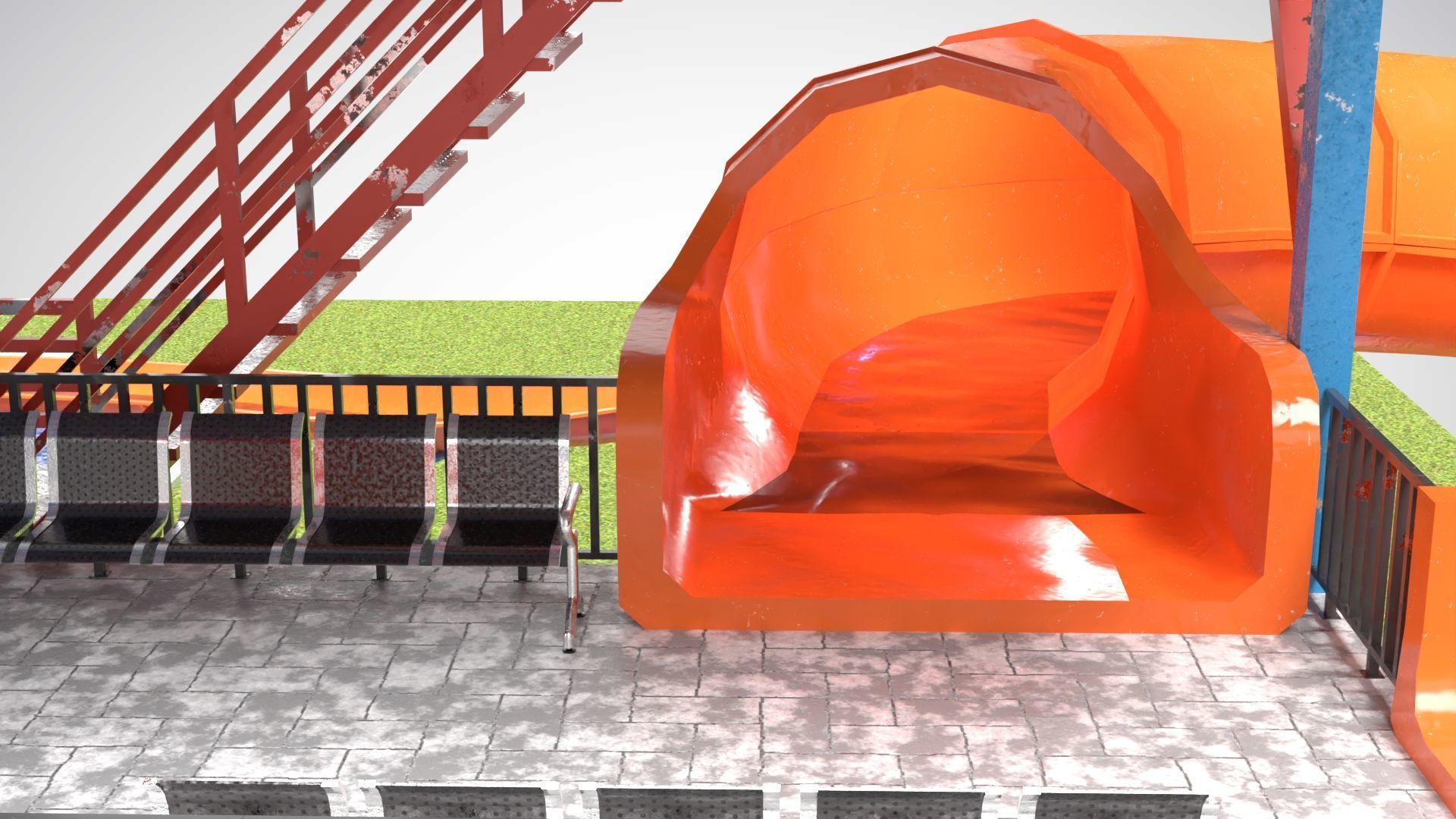 Water Slides 2 Low-poly 3D model_6