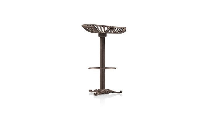 Tabouret de bar Vintage bronze Assise en fonte Hauteur 78 cm 3D model