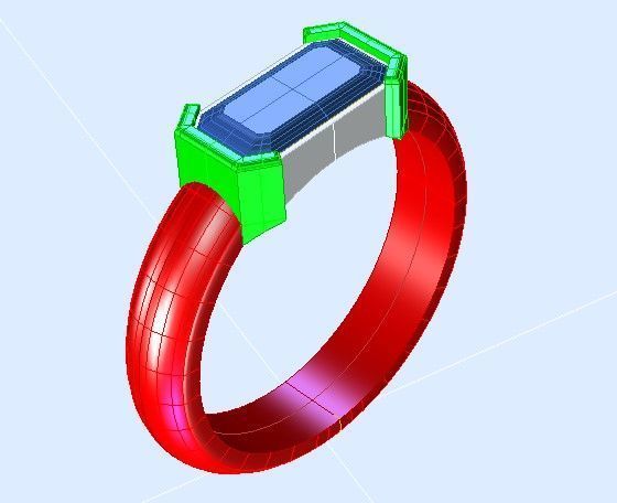 G1002 Beveled Hexagonal Solitaire Ring 5gm 3D print model