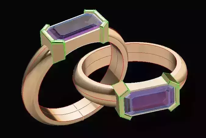G1002 Prism Emerald Band 5gm 3D print model