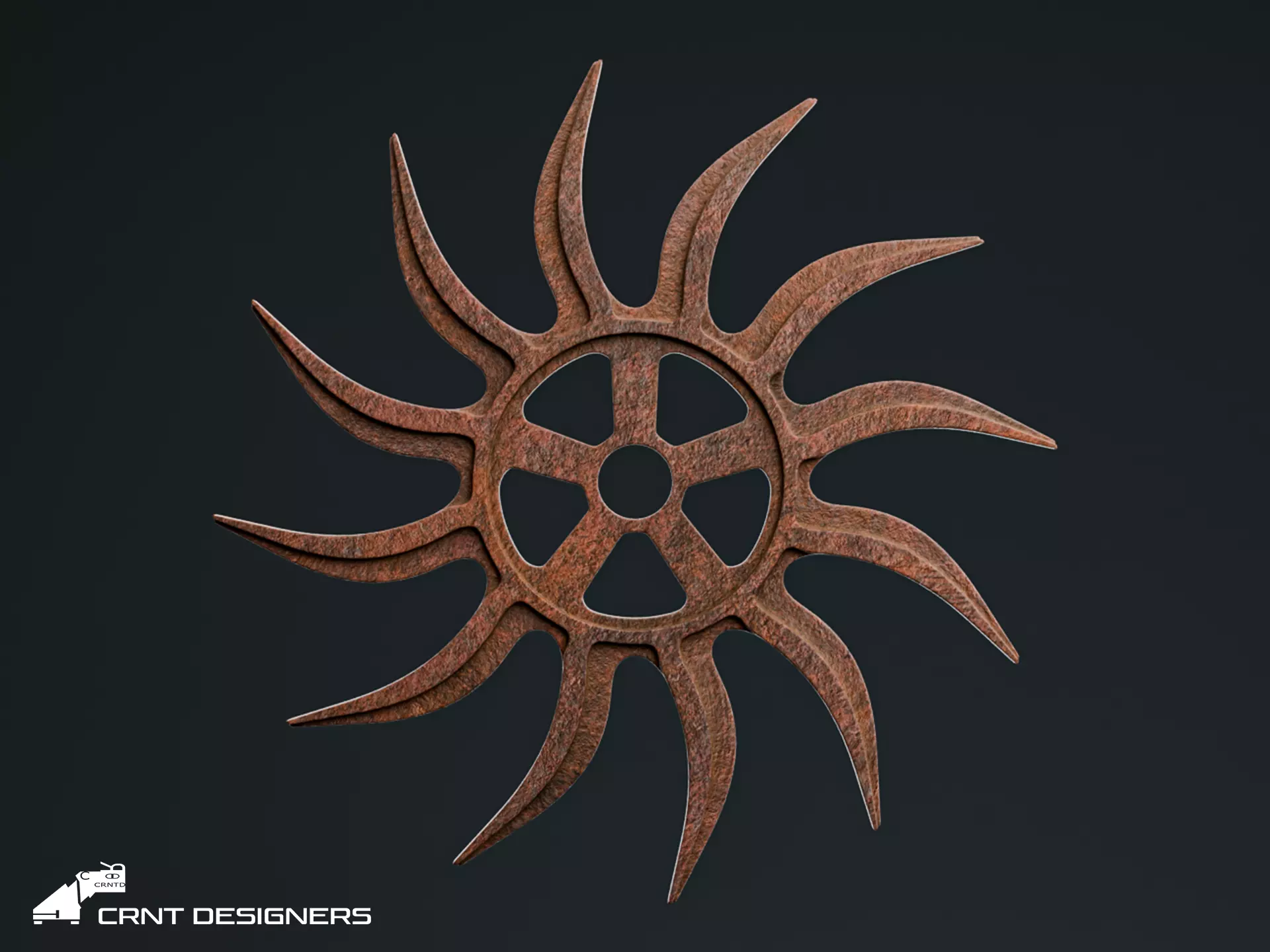 Antique Rusty Wheel 3D model_0