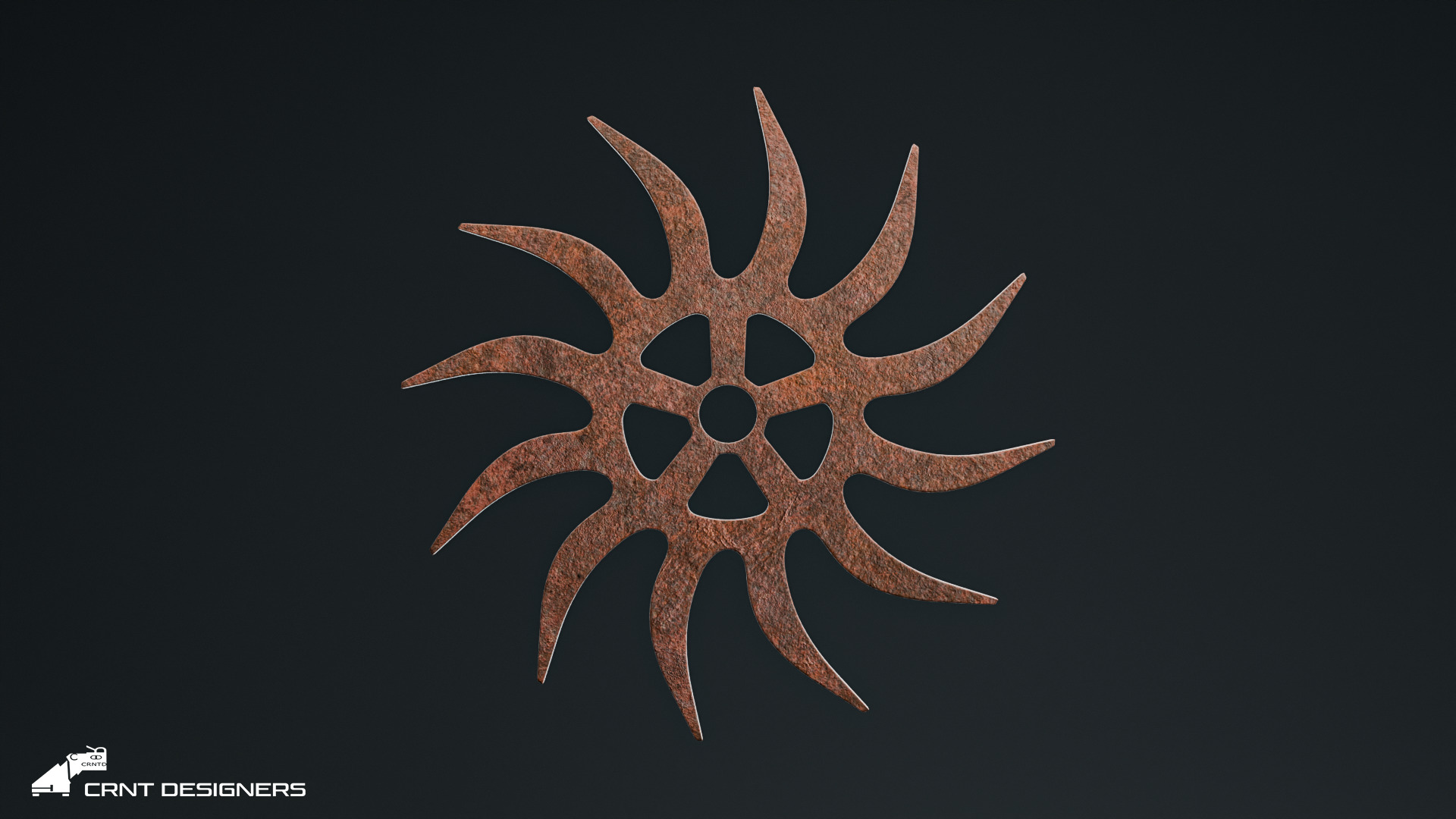 Antique Rusty Wheel 3D model_7