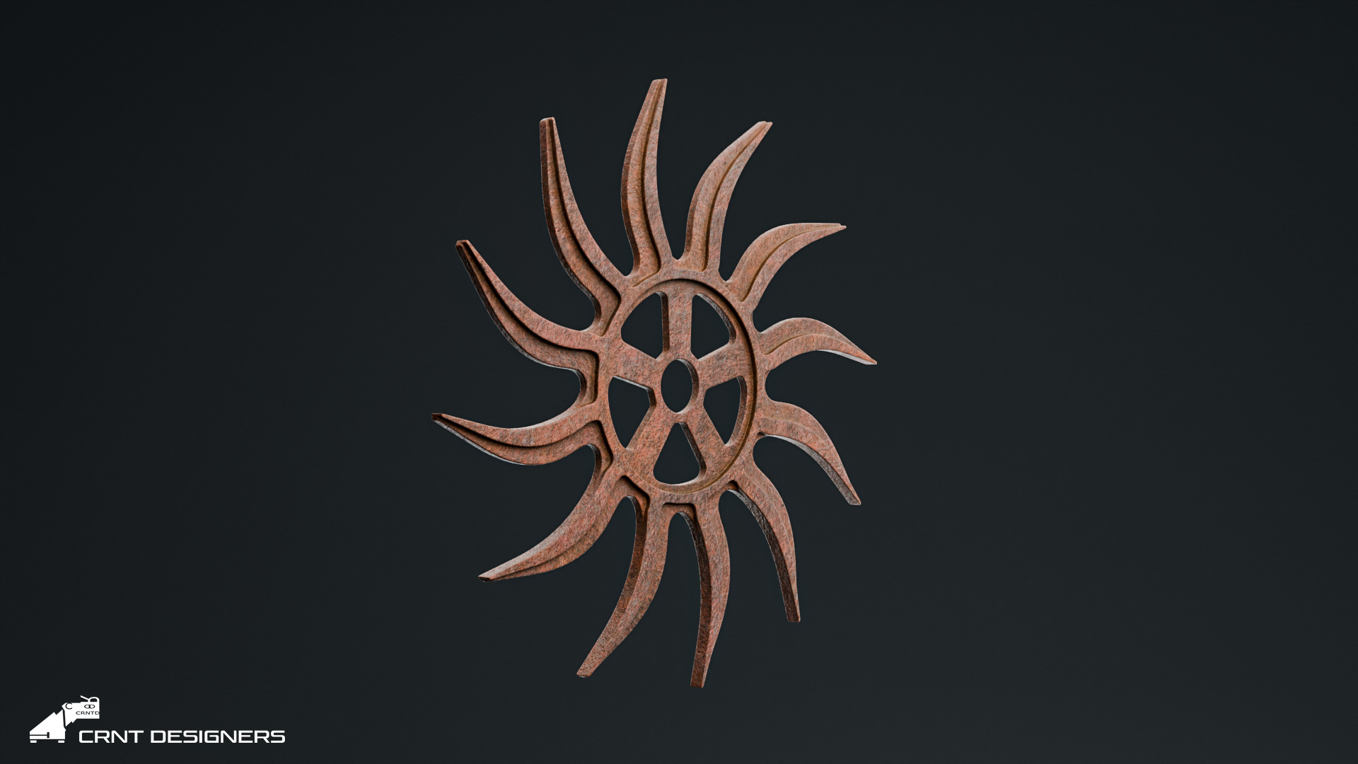 Antique Rusty Wheel 3D model_9