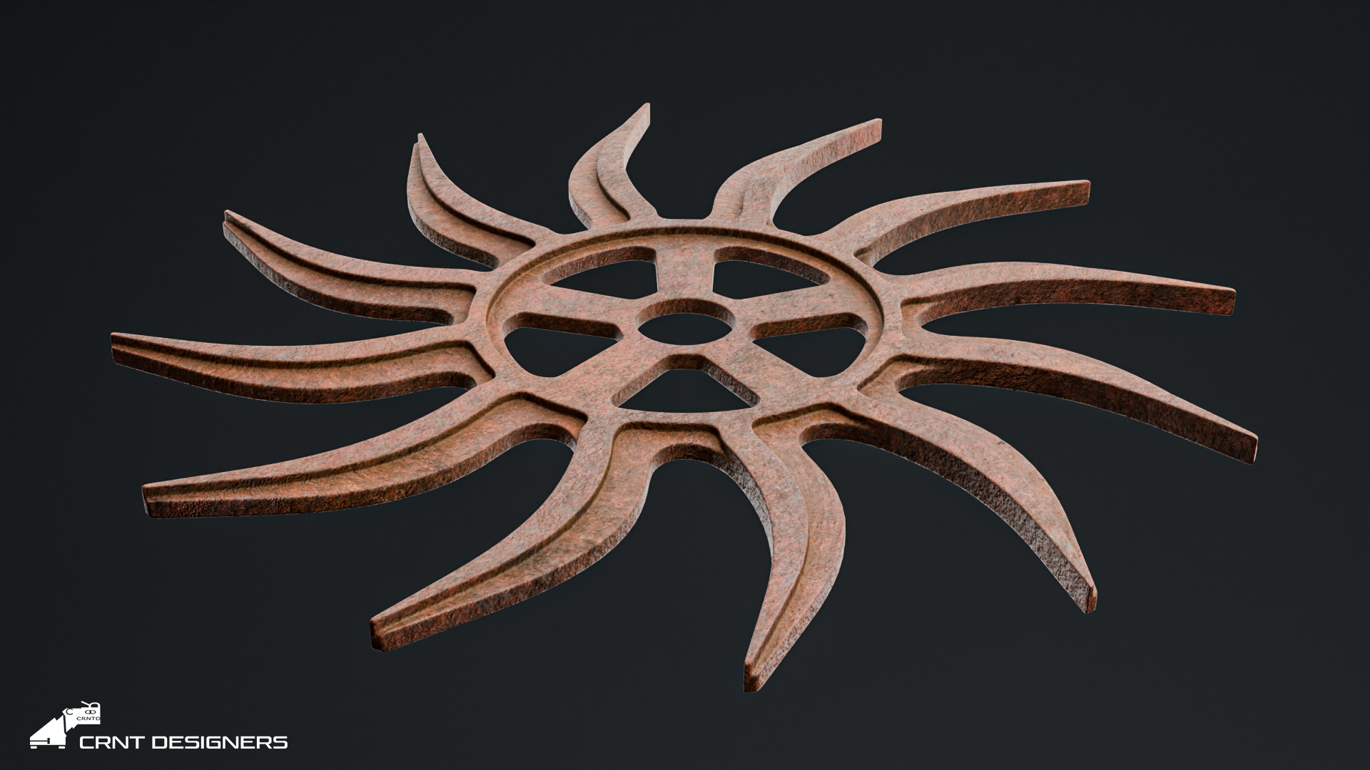 Antique Rusty Wheel 3D model_4